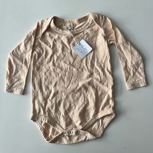 Lali Kids baby beige tan long sleeve bodysuit 18m
